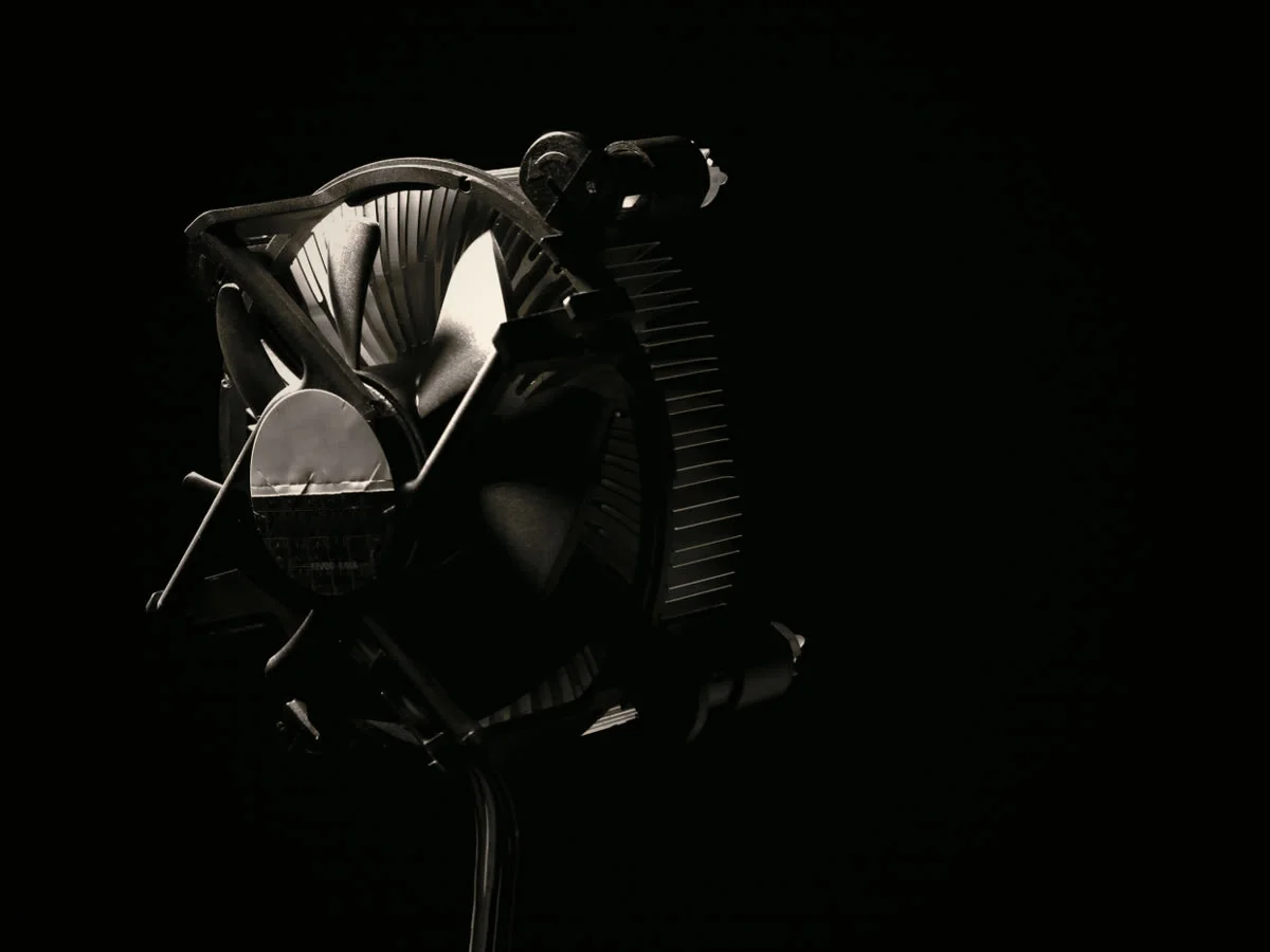 CPU cooler on the bench during a desktop build